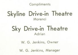 Sky Drive-In Theatre - Adrian High School Yearbook 1956 (newer photo)